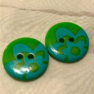 Two Blue & Green Vera Bradley-Like Buttons